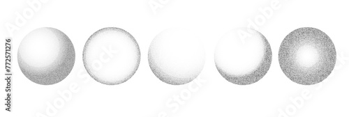 Circle noise texture. 3D grain sphere. Black dot vector halftone isolated PNG. Grunge round spray. © Hanna_zasimova