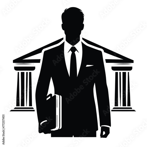Lawyer With Legal Books Silhouette