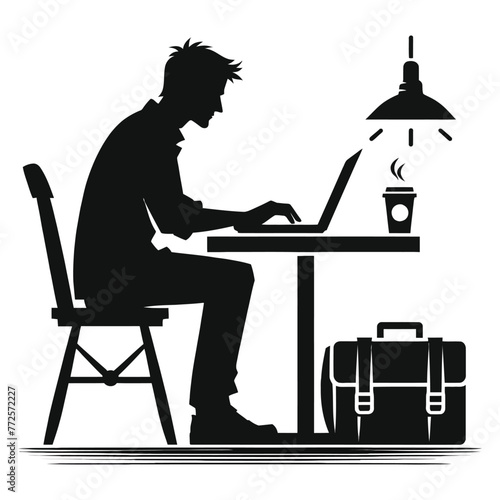 Freelancer's Workspace Silhouette
