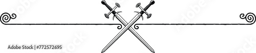 Elegant Header Footer - Crossed Swords