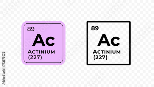 Actinium, chemical element of the periodic table vector design