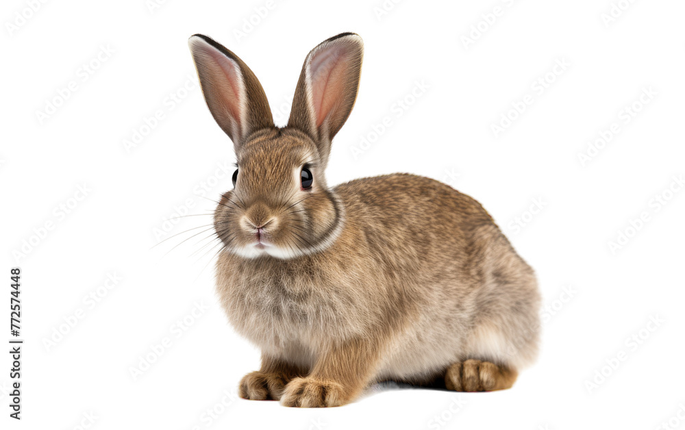 Brown rabbit sitting elegantly on a white floor Brown rabbit sitting elegantly on a white floor