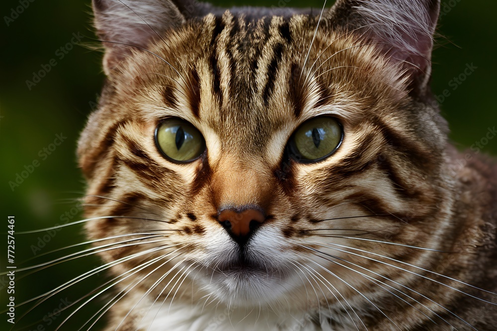Scene Close up reveals the intricate details of a domestic cats face Scene Close up reveals the intricate details of a domestic cats face