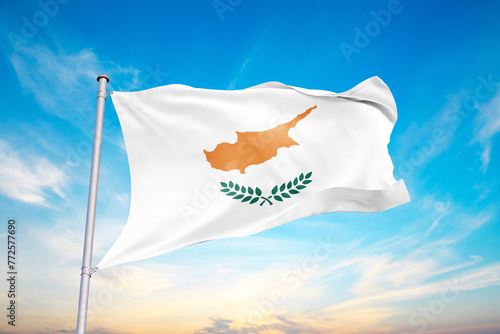 Obraz na płótnie cyprus cypriot flag waving