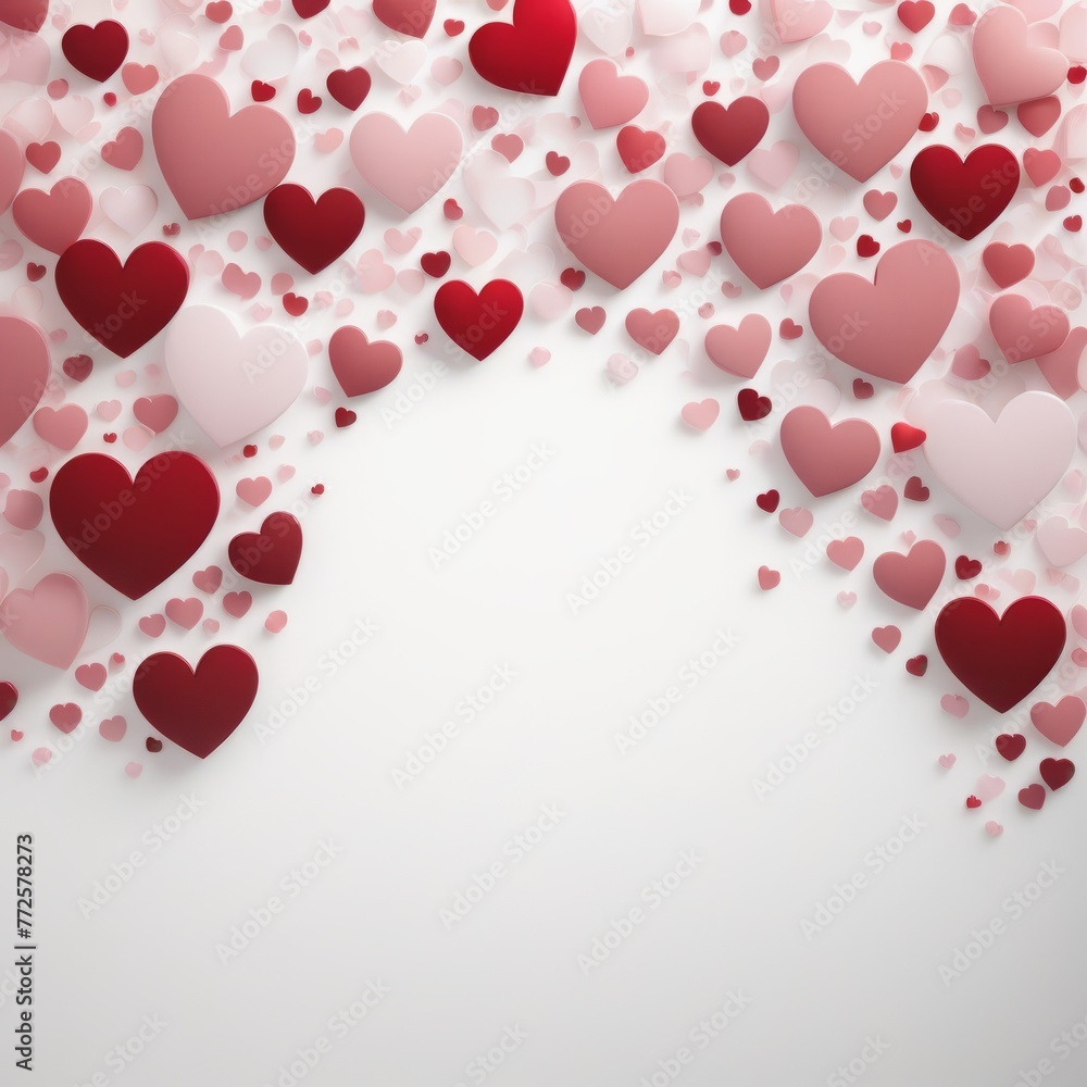 Magic of Love: Pink and Red Hearts Background, Love, Romance, Valentine, Day, Holiday, Background, Decor