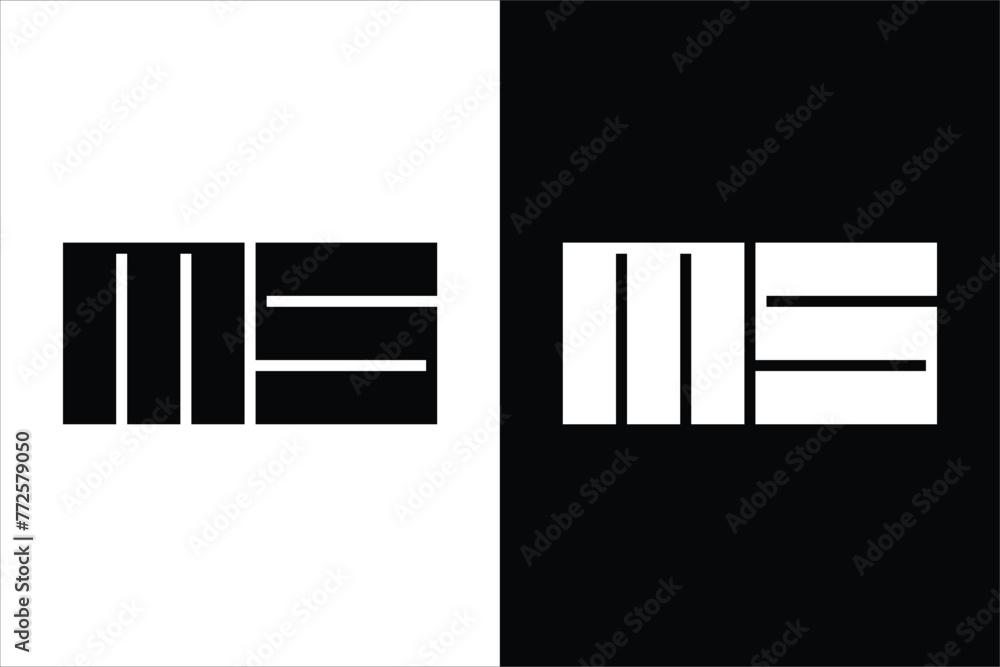 Flat design MS logo design
