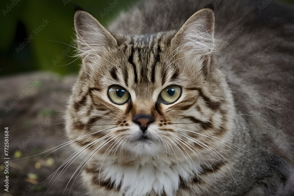 Turkish Angola cats close up portrait showcases advanced technology capture