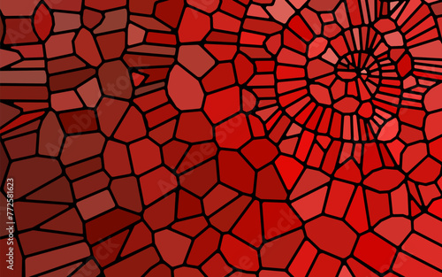 abstract vector stained-glass mosaic background - red