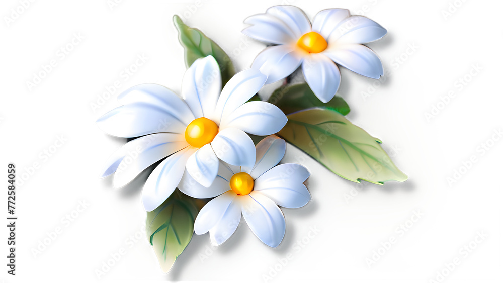 Fototapeta premium Common daisy blossom isolated on transparent background 