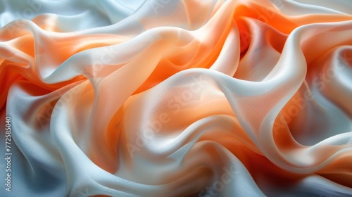 Light orange lines on a white background silk