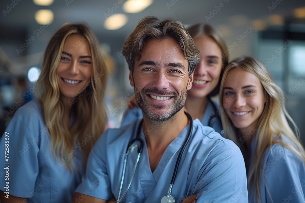 Unity and success: Doctors in modern clinic. Unity and success: Doctors in modern clinic.