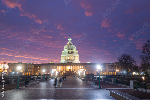 Capitol building. US National Capitol in Washington, DC. American landmark. Photo of of Capitol Hill at night.