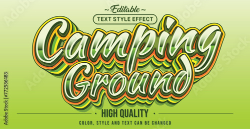 Editable text style effect - Camping Ground text style theme.