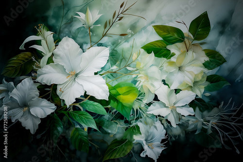 bouquet of white flowers photo
