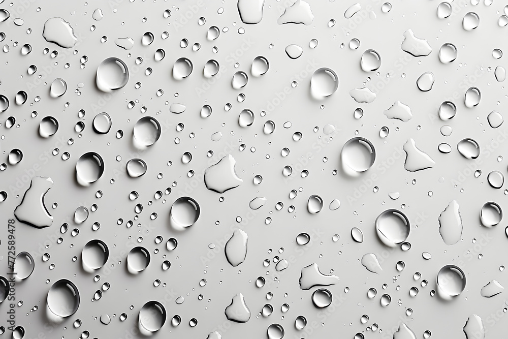 a lot of raindrops on white background