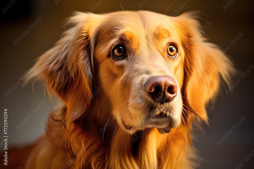 Golden Retriever Dog with Soulful Eyes Portrait