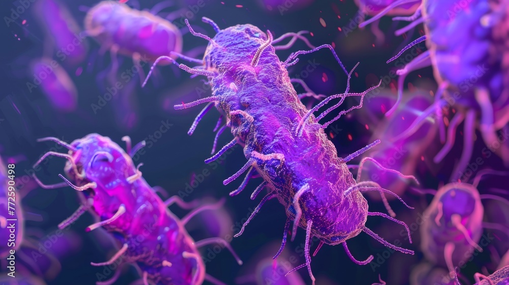 Close Up of Group of Purple Germs Close Up of Group of Purple Germs