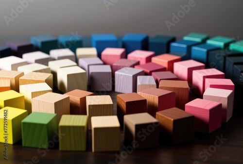 Multicolored Wooden Blocks in Creative Patterns