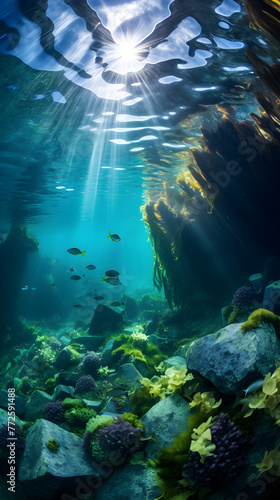 Emerald Underwater Ecosystem: A Mesmerizing Display of Algae’s Vital Role in Marine Life © Alvin