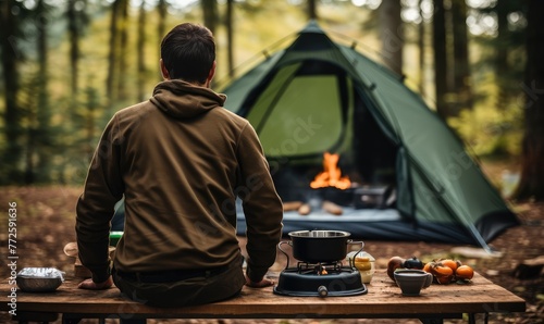 Peaceful Camping Experience with Outdoor Cooking