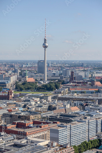 Berlin aerial view, sunny summer day