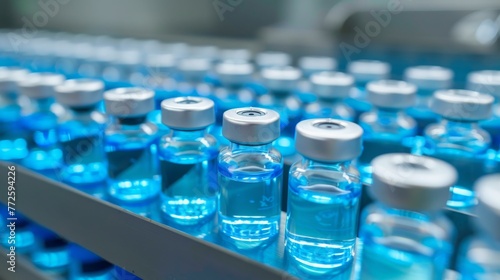 medical vials on the production line of a pharmaceutical factory, pharmaceutical machine,