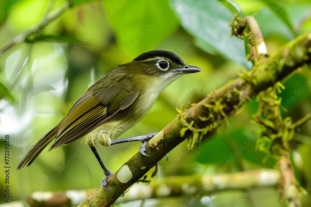 Small Bird Perched on Tree Branch Small Bird Perched on Tree Branch