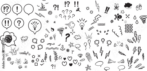 Stars set, hand drawn sketch, doodle vector illustration. Black symbols drawn by brush, pen, ink, Isolated on white background. Cool trendy handdrawn set for logo, textile print, fabric design, card