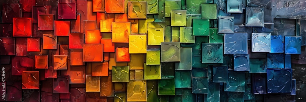 colorful metal blocks