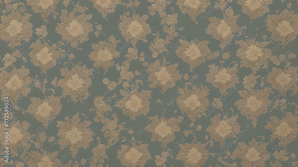 Abstract vintage wallpaper with flowers - obrazy, fototapety, plakaty 