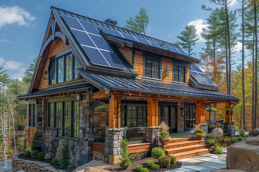 Forest dwelling with solar power: blending nature and technology Forest dwelling with solar power: blending nature and technology