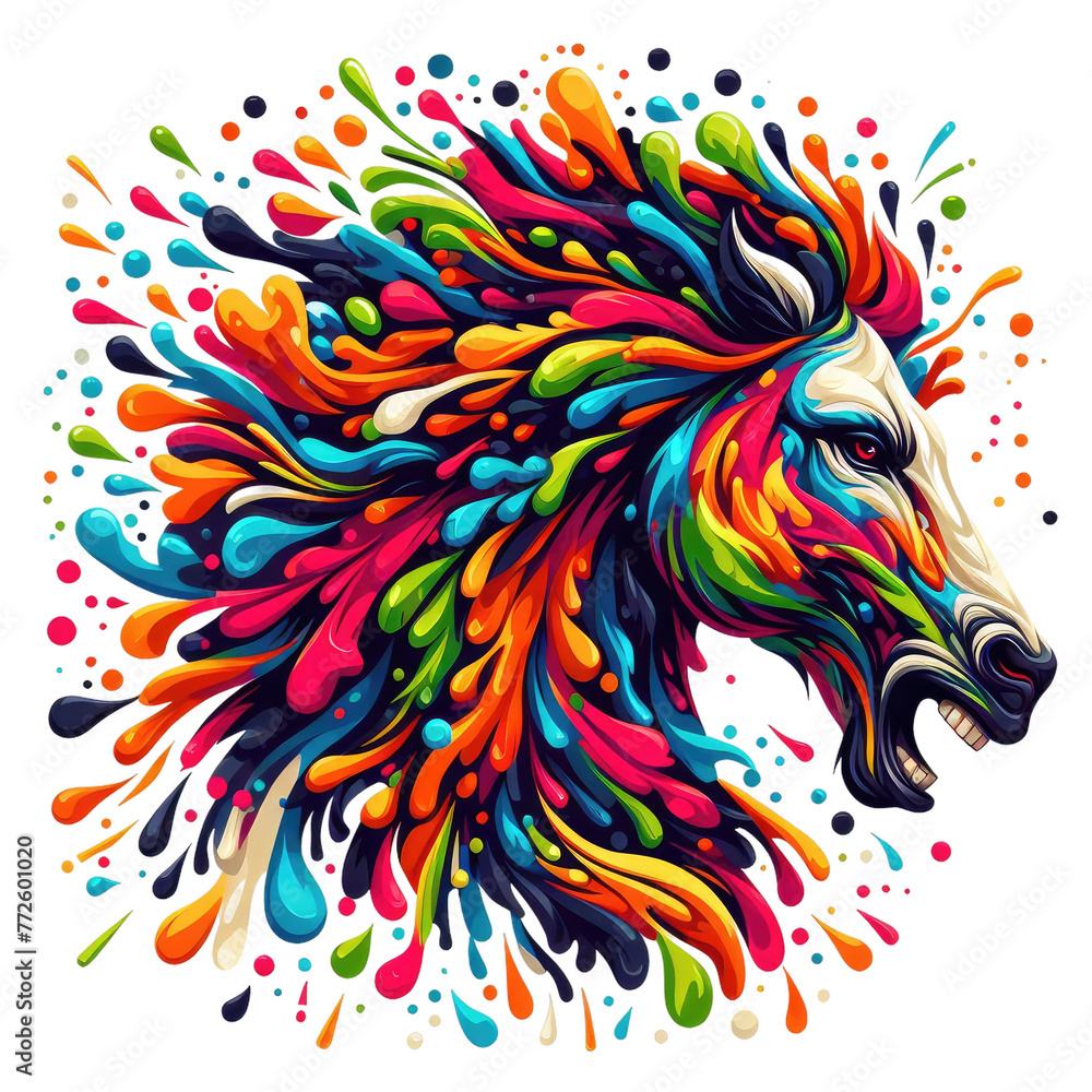 Isolated Colorful Animal on a Clear PNG Canvas, Generative AI Isolated Colorful Animal on a Clear PNG Canvas, Generative AI