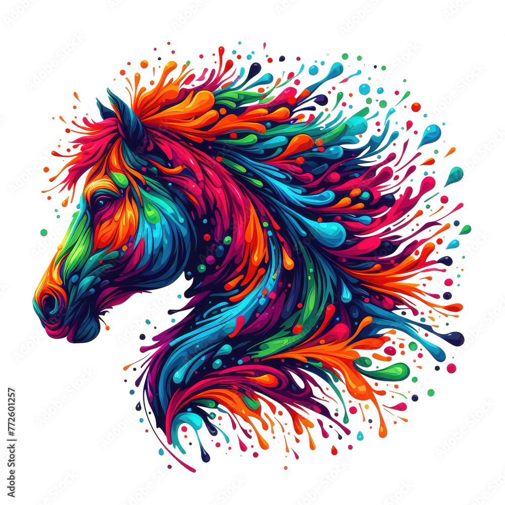Isolated Colorful Animal on a Clear PNG Canvas, Generative AI Isolated Colorful Animal on a Clear PNG Canvas, Generative AI