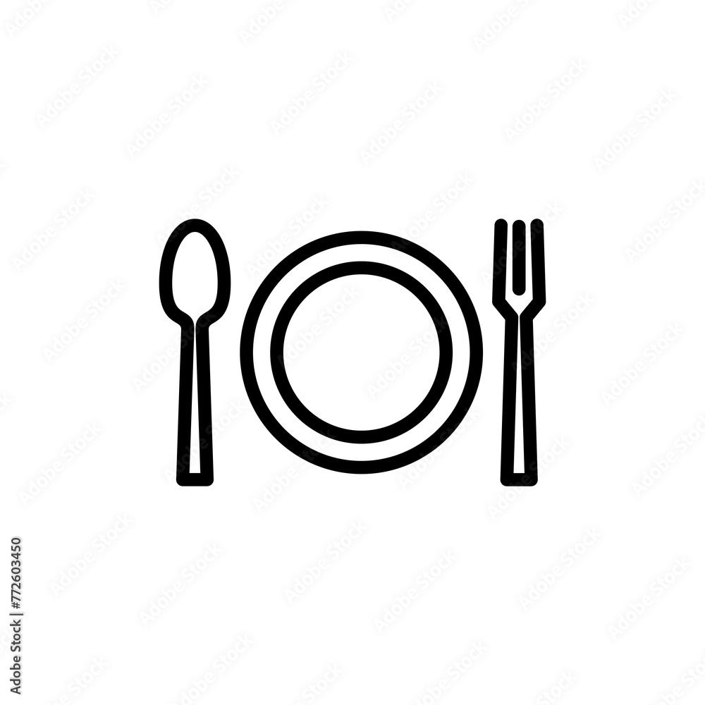 Fork, Spoon, and Knife isolated on white background. Restaurant icon. food icon. Eat. Cutlery icon. Fork, Spoon, and Knife isolated on white background. Restaurant icon. food icon. Eat. Cutlery icon.