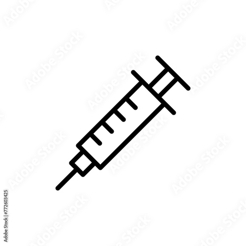 Syringe icon vector isolated on white background. injection icon © Oliviart