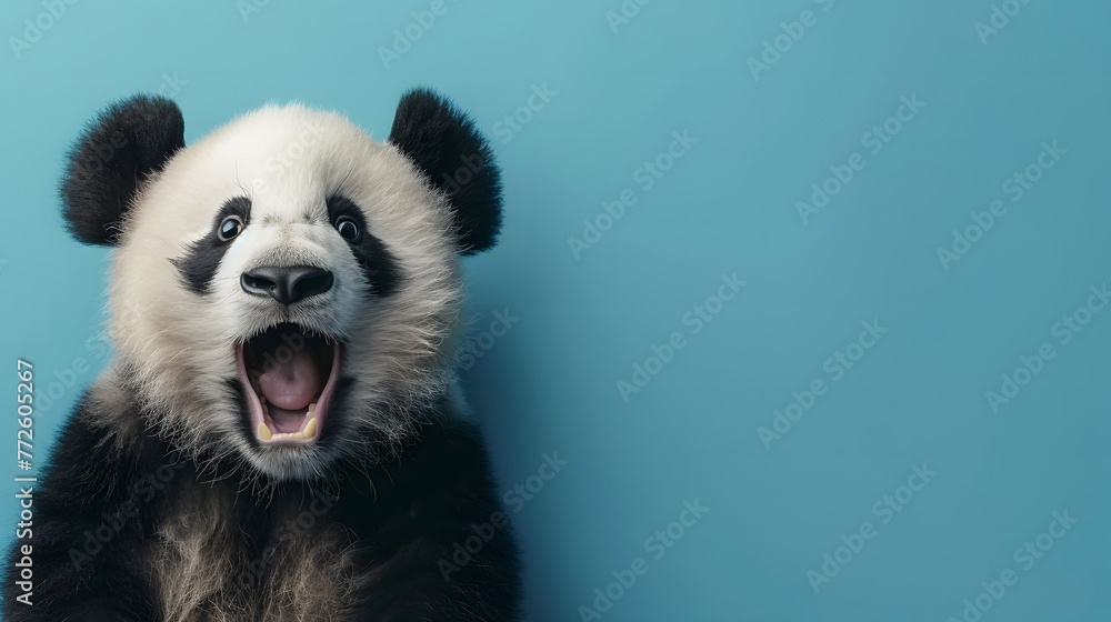 Fototapeta premium 驚いた顔のパンダ