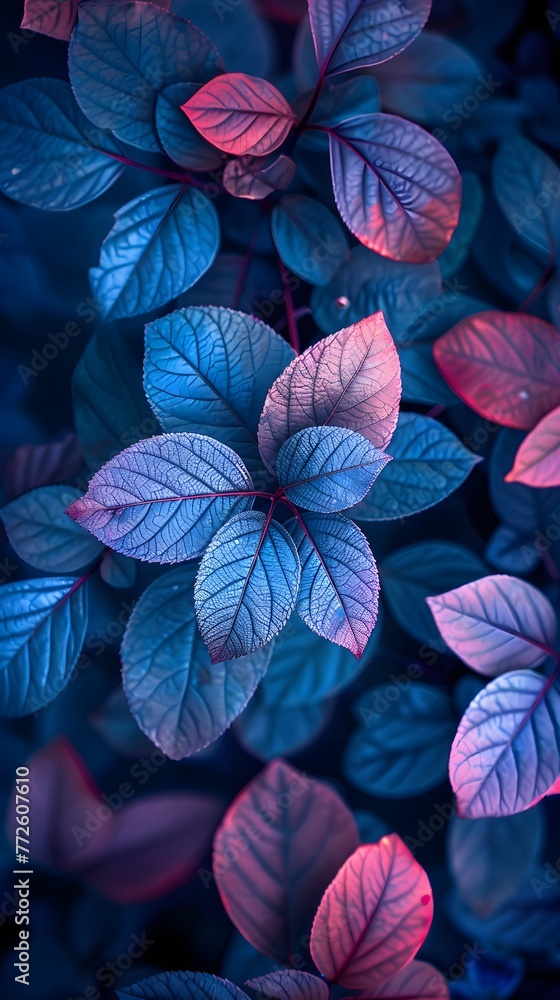 neon background with leaves neon background with leaves