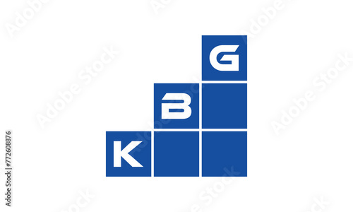 KBG initial letter financial logo design vector template. economics, growth, meter, range, profit, loan, graph, finance, benefits, economic, increase, arrow up, grade, grew up, topper, company, scale photo