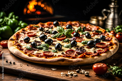 pizza presentation background high definition photographic creative image 