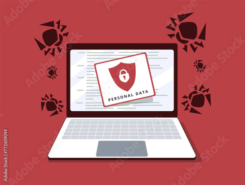 Cyber security risk management abstract concept vector illustration. Cyber security report analysis, risk mitigation