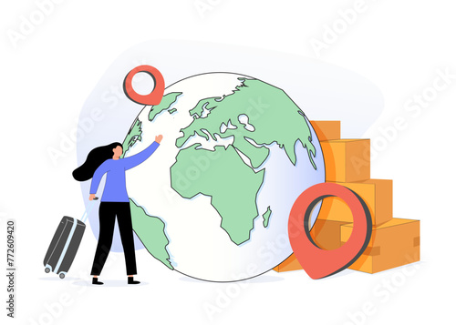 Emigration abstract concept vector illustration. Leaving a resident country, movement of people, emigrate from homeland