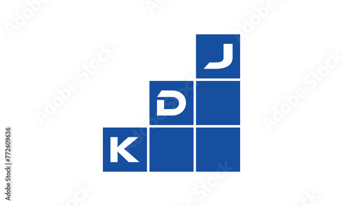 KDJ initial letter financial logo design vector template. economics, growth, meter, range, profit, loan, graph, finance, benefits, economic, increase, arrow up, grade, grew up, topper, company, scale photo