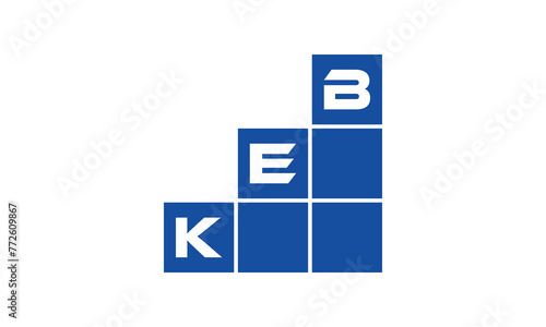 KEB initial letter financial logo design vector template. economics, growth, meter, range, profit, loan, graph, finance, benefits, economic, increase, arrow up, grade, grew up, topper, company, scale