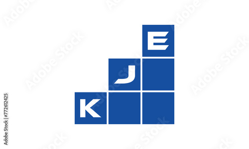 KJE initial letter financial logo design vector template. economics, growth, meter, range, profit, loan, graph, finance, benefits, economic, increase, arrow up, grade, grew up, topper, company, scale