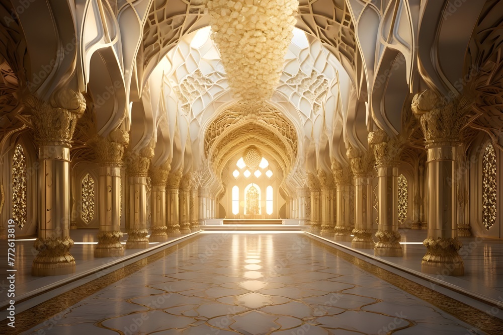 
Golden Architectural Marvel - A 3D Perspective pic