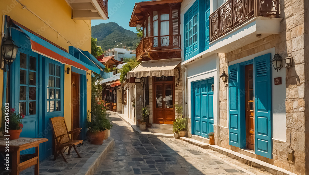 Beautiful ancient street in Marmaris Türkiye summer