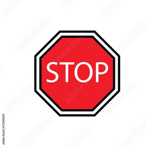 traffic sign icon vector template design flat and simple