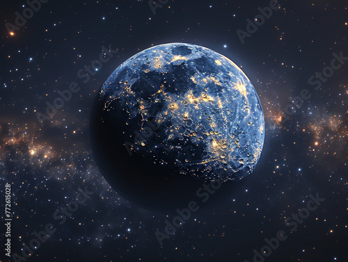 Old Moon Fading with a Distant Supernova's Light photo