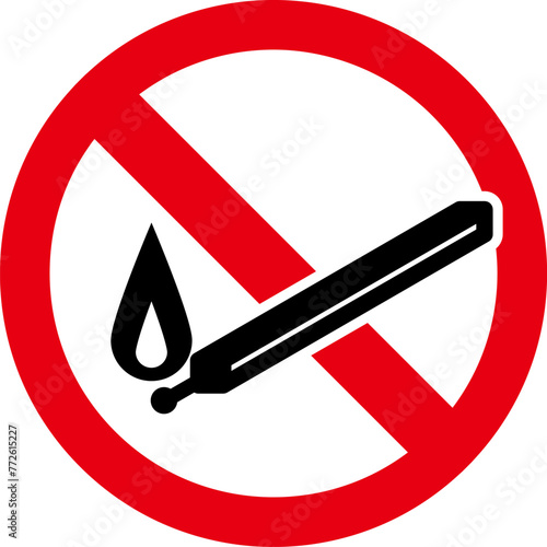 危険物の持ち込みに関する「禁止」「注意」「警告」のアイコンセット （丸型）