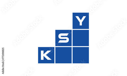 KSY initial letter financial logo design vector template. economics, growth, meter, range, profit, loan, graph, finance, benefits, economic, increase, arrow up, grade, grew up, topper, company, scale photo